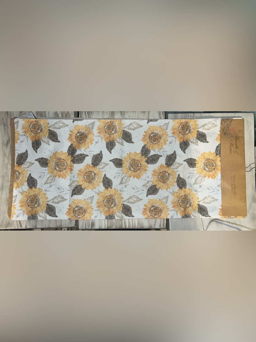 Hearth & Home Sunflower Table Runner NWT 16x72 Farmhouse Fall Decor